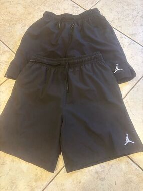 Jordan Black Shorts with white  Jumpman Logo like new worn once get both!